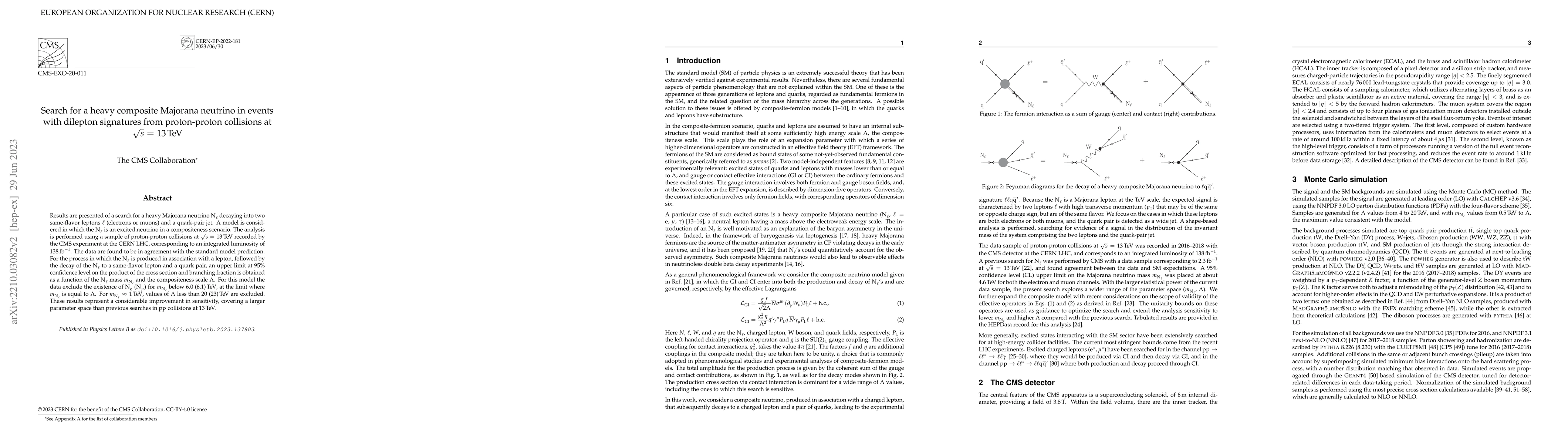 Thumbnail for Search for a heavy composite Majorana neutrino in events with dilepton
  signatures from proton-proton collisions at $\sqrt{s}$ = 13 TeV