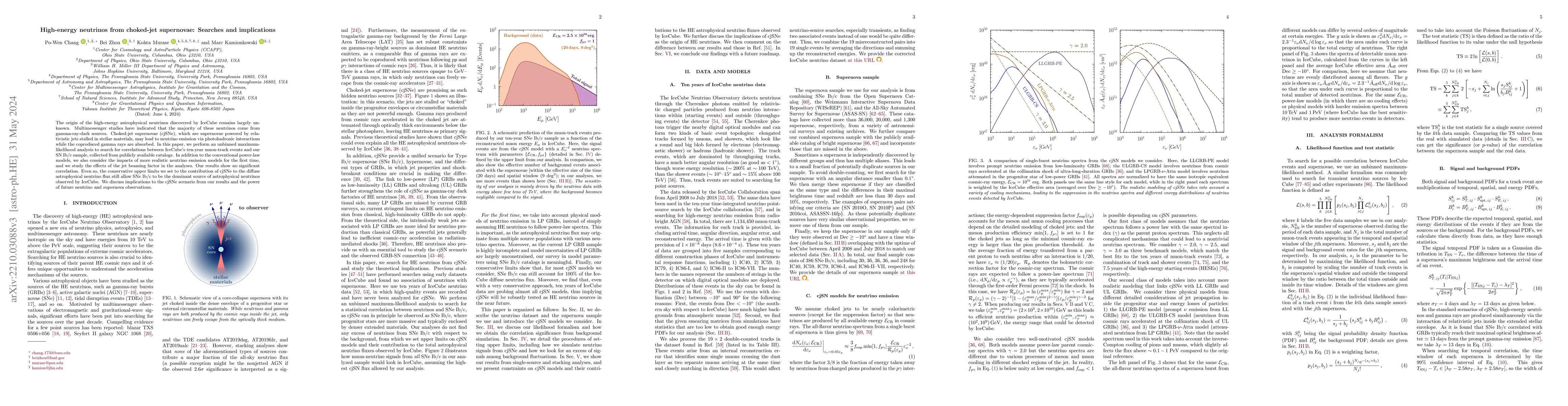 Thumbnail for High-energy neutrinos from choked-jet supernovae: Searches and
  implications