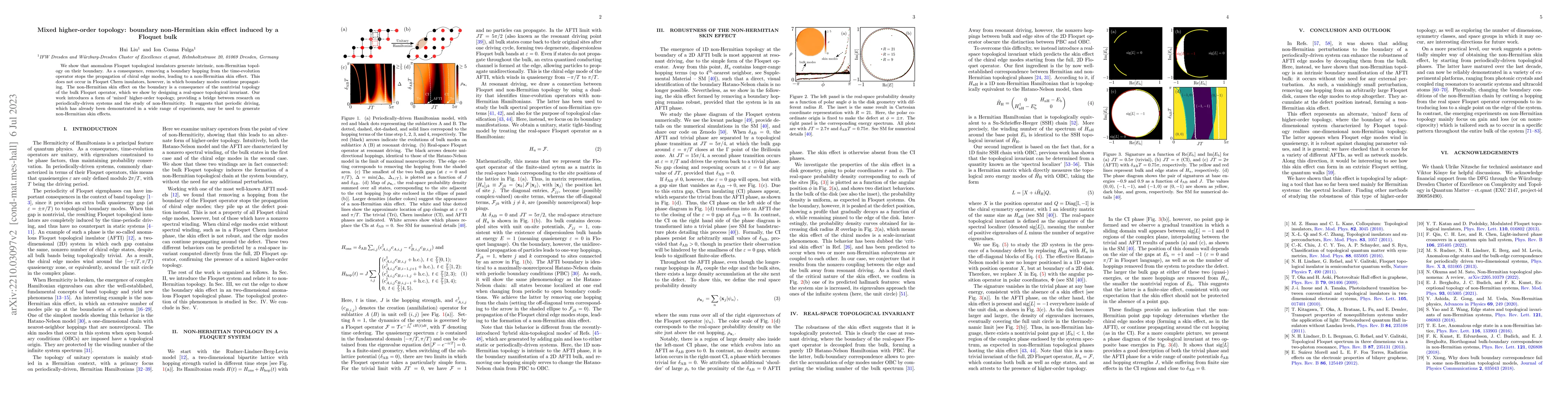 Thumbnail for Mixed higher-order topology: boundary non-Hermitian skin effect induced
  by a Floquet bulk
