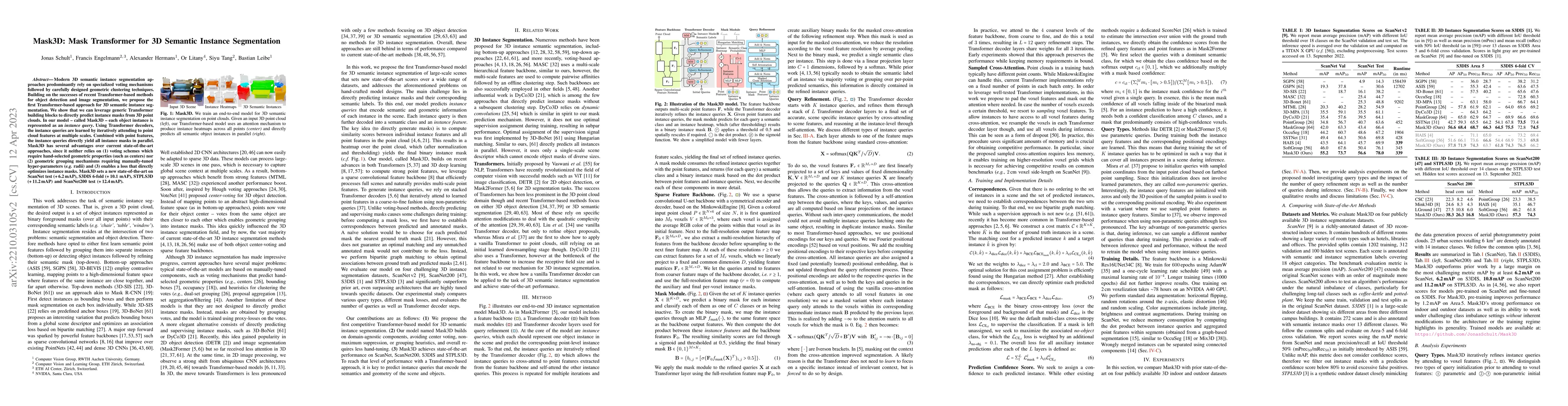 Thumbnail for Mask3D: Mask Transformer for 3D Semantic Instance Segmentation