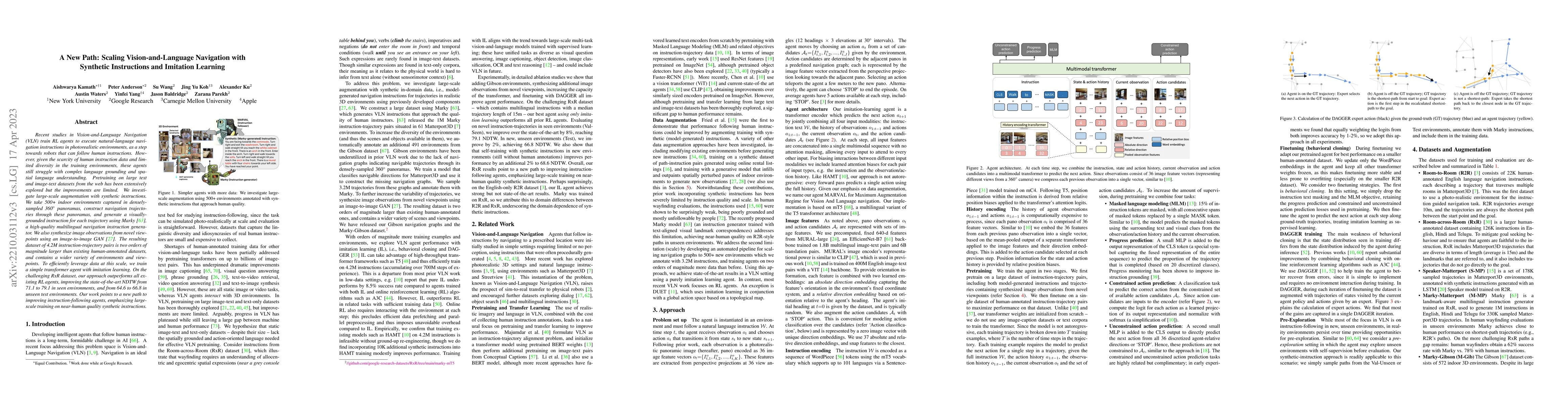 Thumbnail for A New Path: Scaling Vision-and-Language Navigation with Synthetic
  Instructions and Imitation Learning