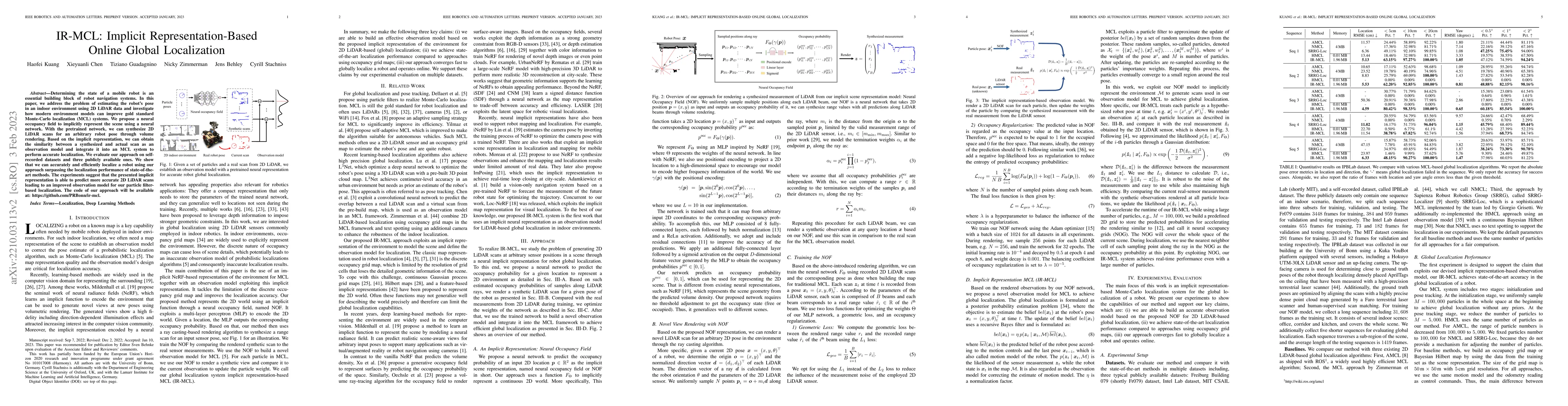 Thumbnail for IR-MCL: Implicit Representation-Based Online Global Localization