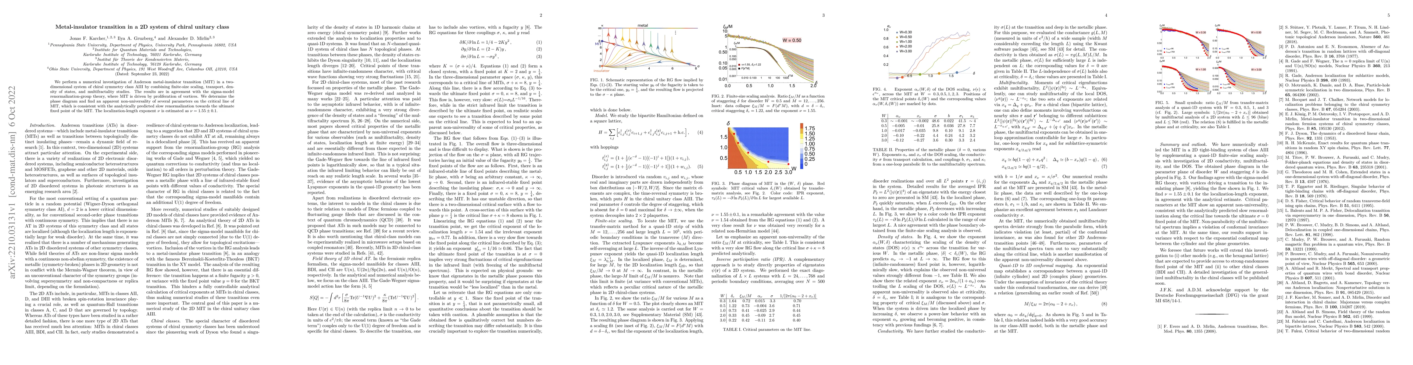 Thumbnail for Metal-insulator transition in a 2D system of chiral unitary class