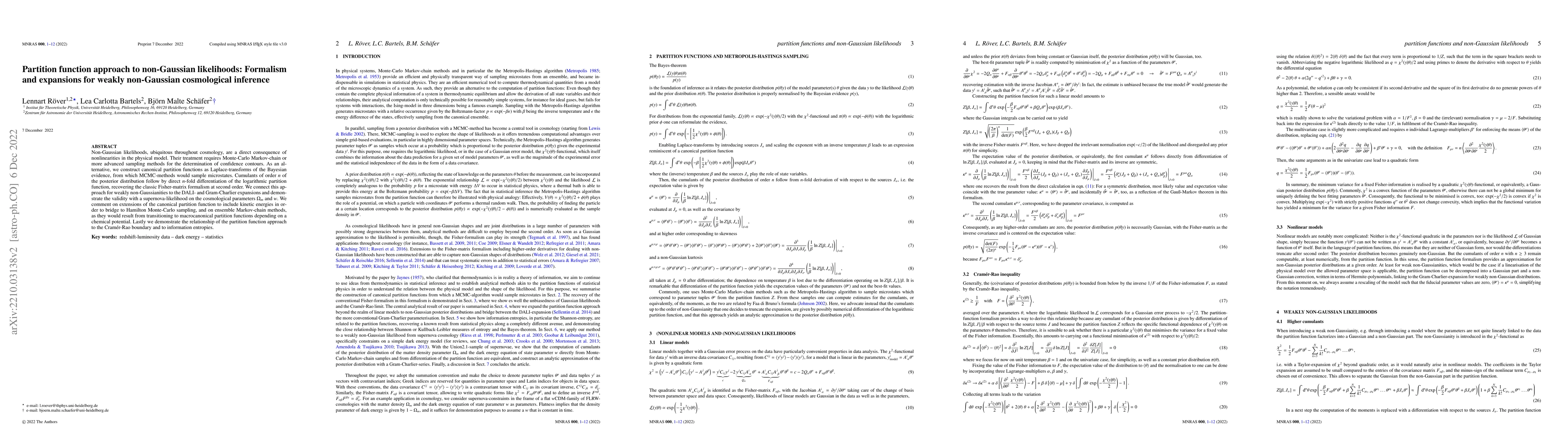 Thumbnail for Partition function approach to non-Gaussian likelihoods: Formalism and
  expansions for weakly non-Gaussian cosmological inference