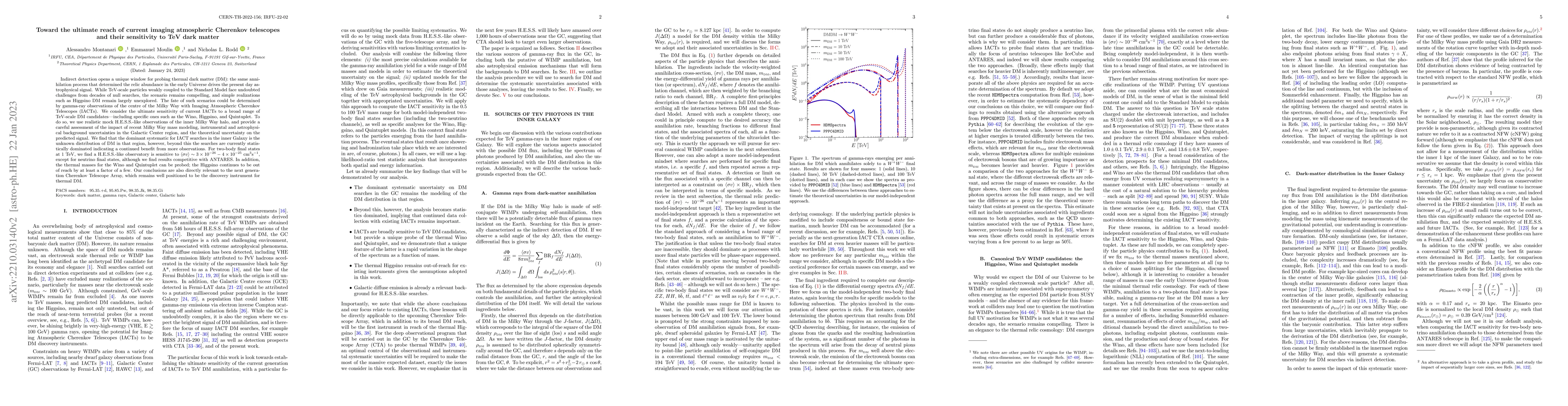 Thumbnail for Toward the ultimate reach of current imaging atmospheric Cherenkov
  telescopes and their sensitivity to TeV dark matter