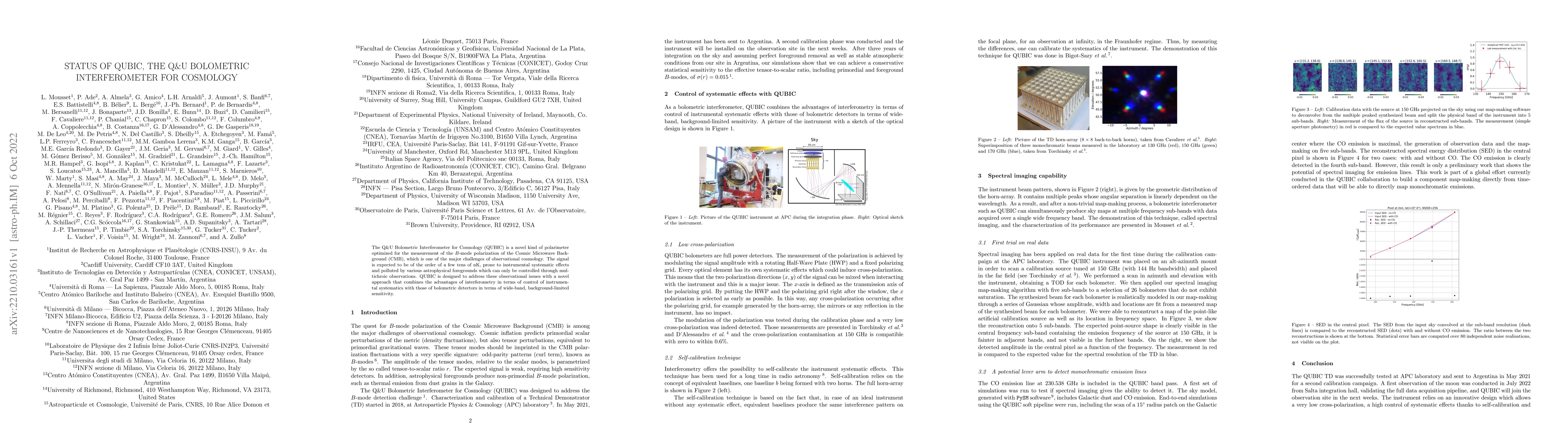 Thumbnail for Status of QUBIC, the Q&U Bolometer for Cosmology