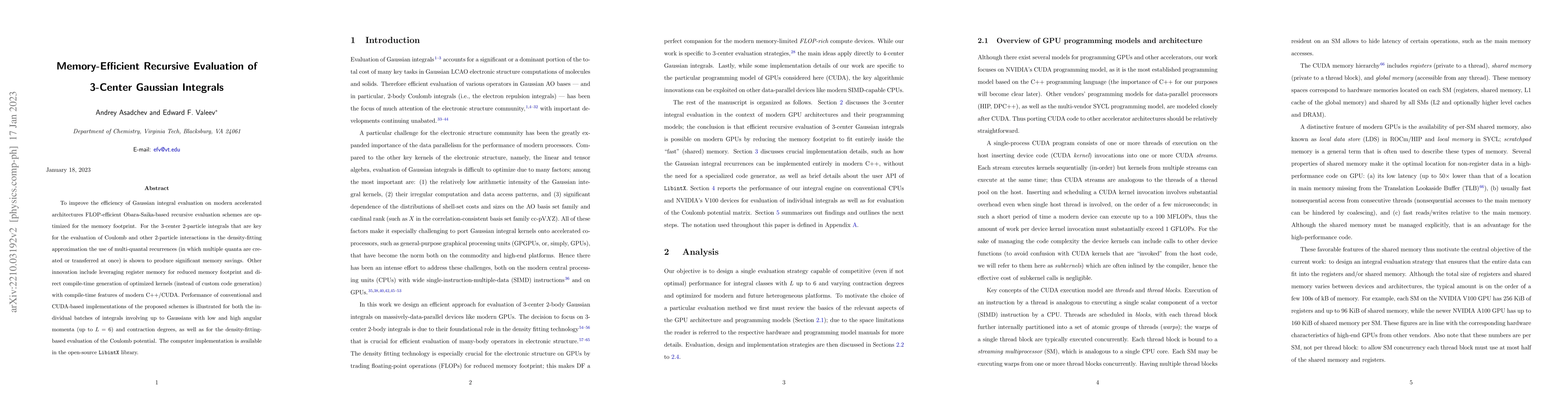 Thumbnail for Memory-Efficient Recursive Evaluation of 3-Center Gaussian Integrals