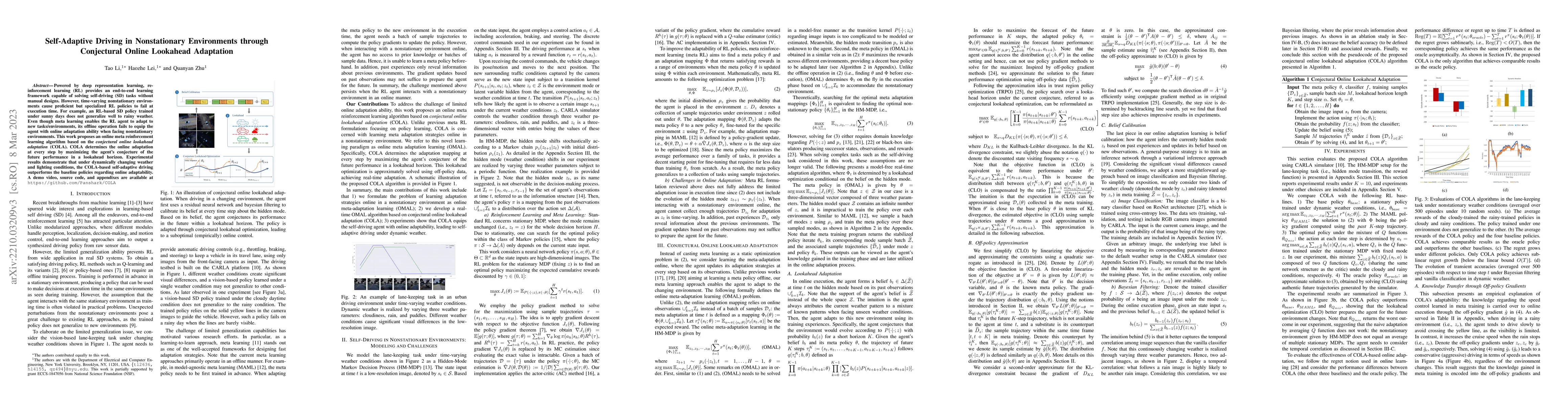 Thumbnail for Self-Adaptive Driving in Nonstationary Environments through Conjectural
  Online Lookahead Adaptation