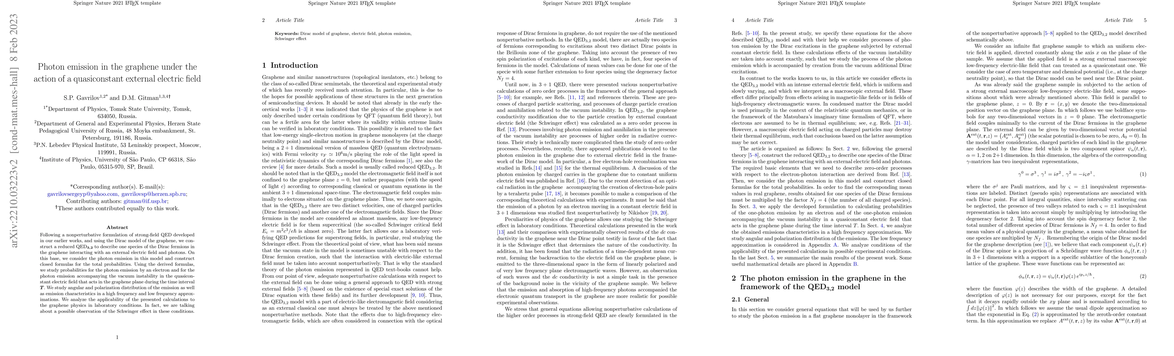 Thumbnail for Photon emission in the graphene under the action of a quasiconstant
  external electric field