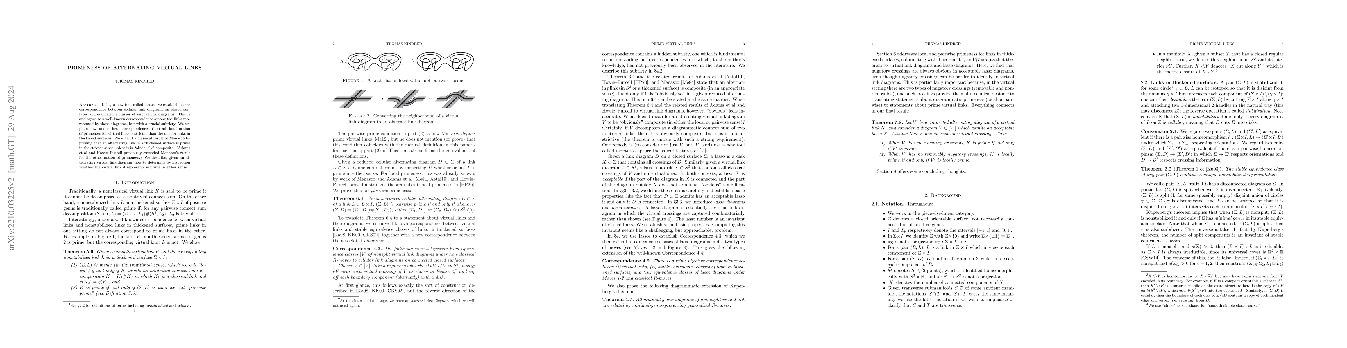 Thumbnail for Primeness of alternating virtual links