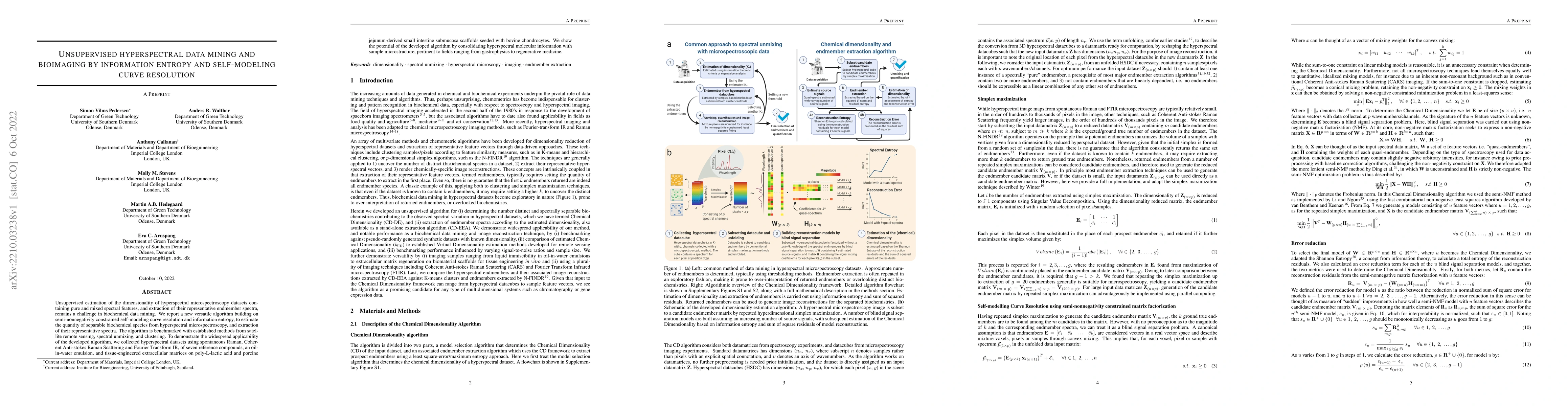 Thumbnail for Unsupervised hyperspectral data mining and bioimaging by information
  entropy and self-modeling curve resolution