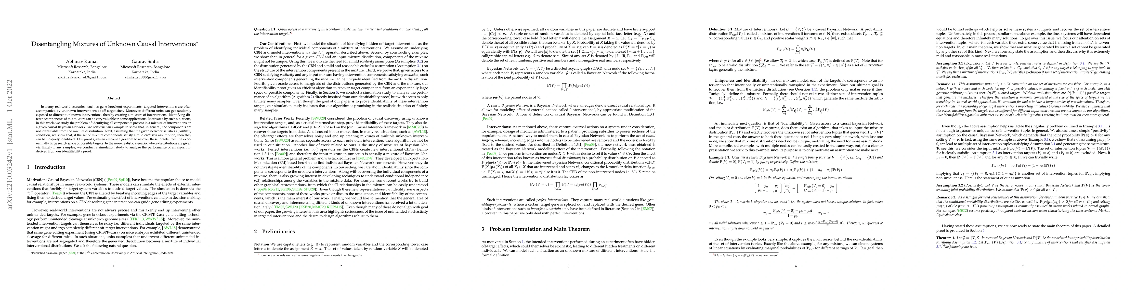 Thumbnail for Disentangling Mixtures of Unknown Causal Interventions