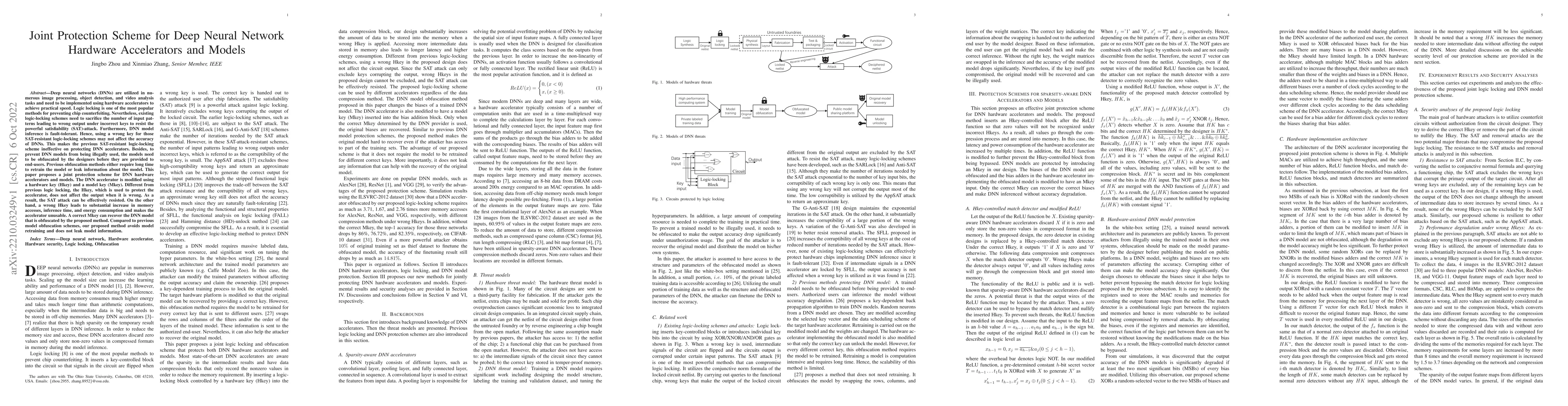 Thumbnail for Joint Protection Scheme for Deep Neural Network Hardware Accelerators
  and Models