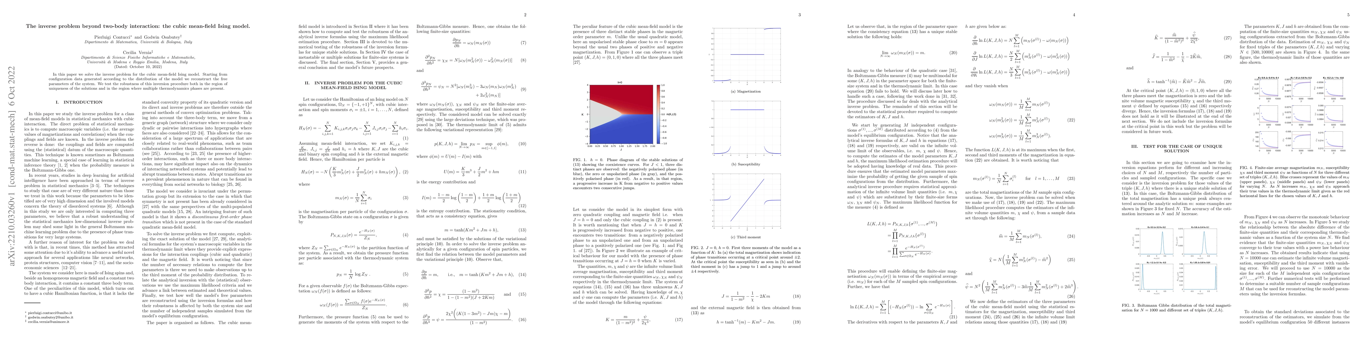 Thumbnail for The inverse problem beyond two-body interaction: the cubic mean-field
  Ising model