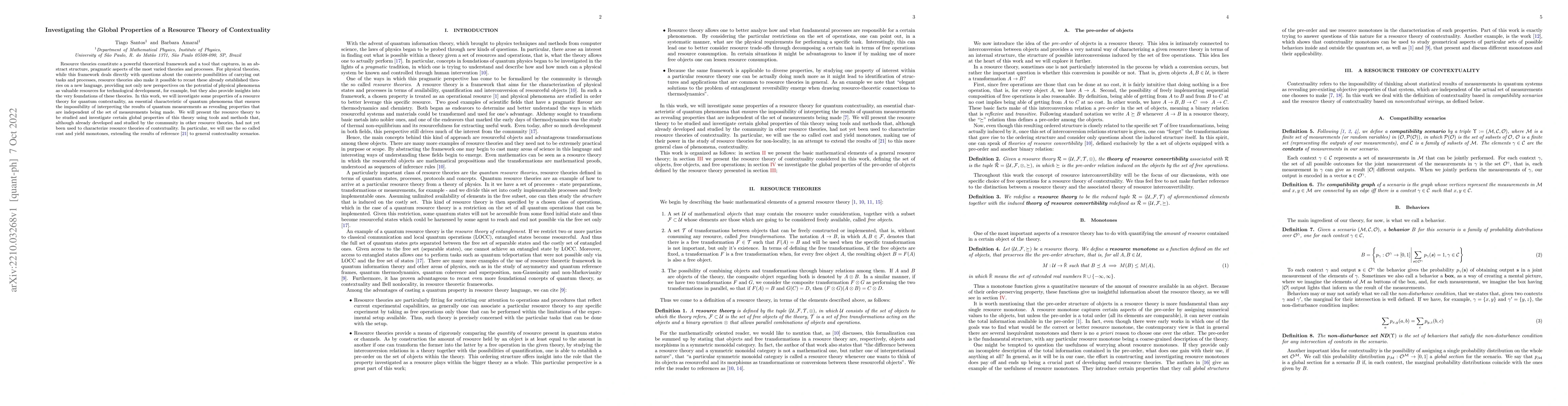 Thumbnail for Investigating the Global Properties of a Resource Theory of
  Contextuality