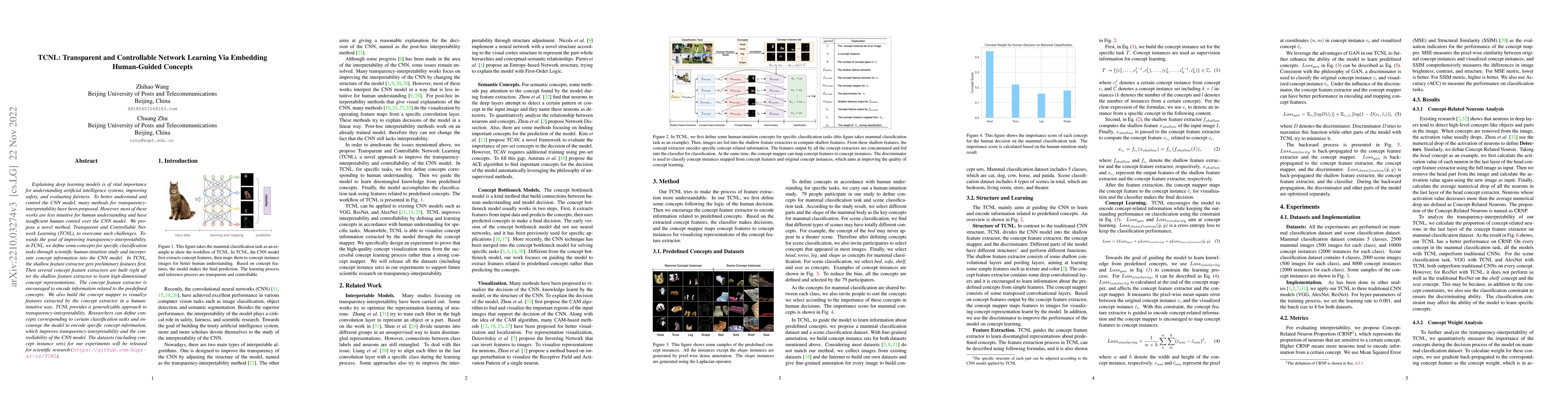 Thumbnail for TCNL: Transparent and Controllable Network Learning Via Embedding
  Human-Guided Concepts
