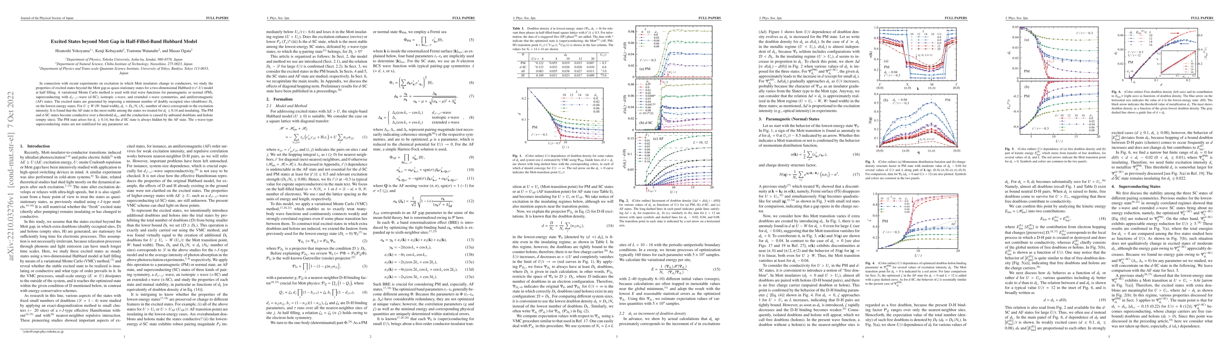 Thumbnail for Excited States beyond Mott Gap in Half-Filled-Band Hubbard Model