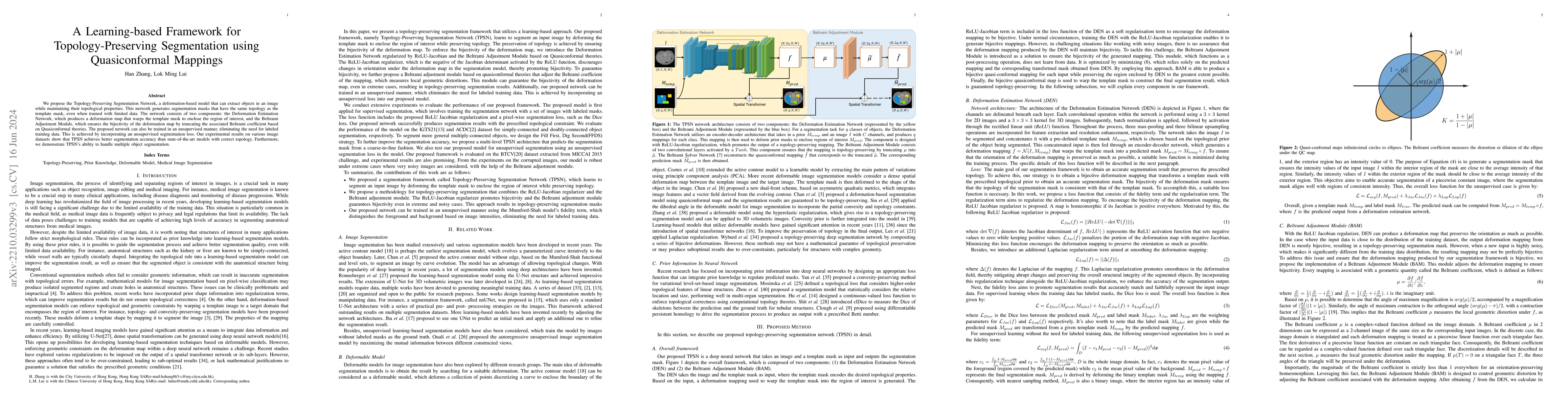 Thumbnail for A Learning-based Framework for Topology-Preserving Segmentation using
  Quasiconformal Mappings