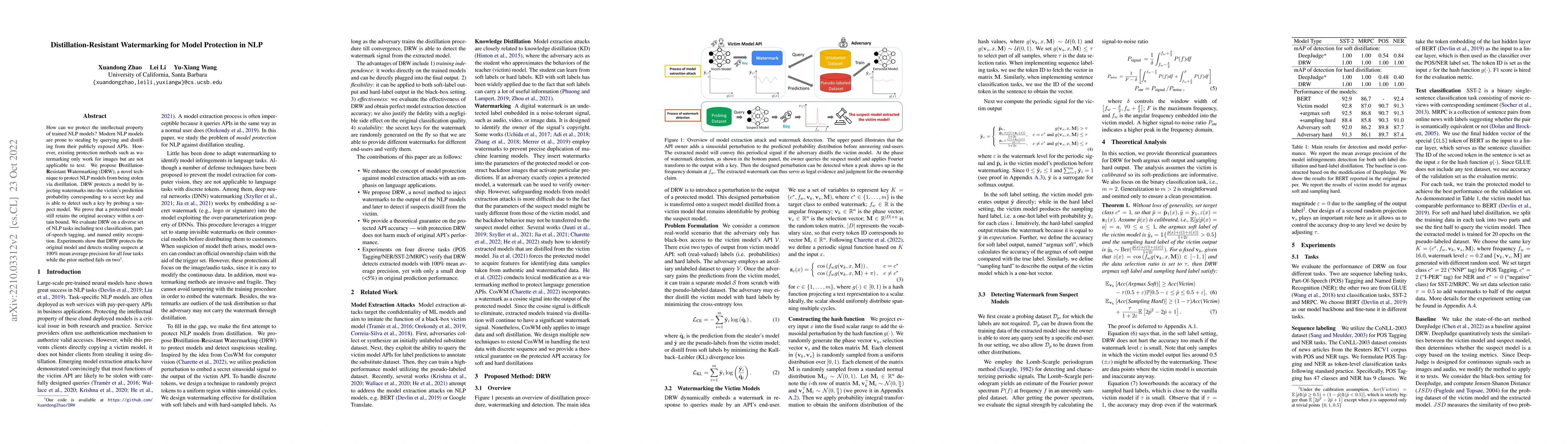 Thumbnail for Distillation-Resistant Watermarking for Model Protection in NLP