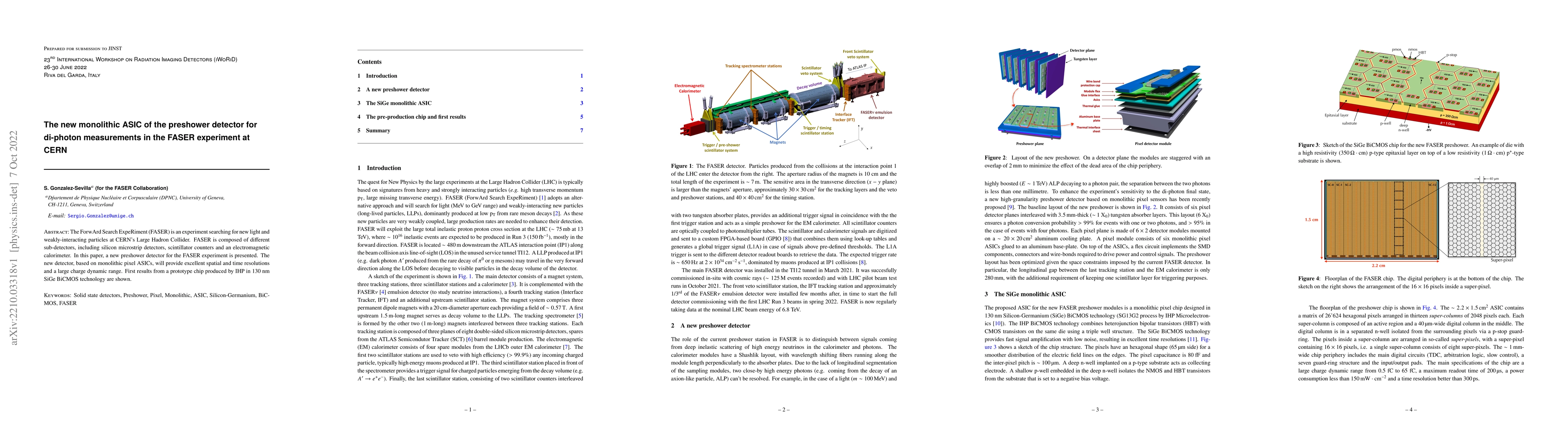 Thumbnail for The new monolithic ASIC of the preshower detector for di-photon
  measurements in the FASER experiment at CERN