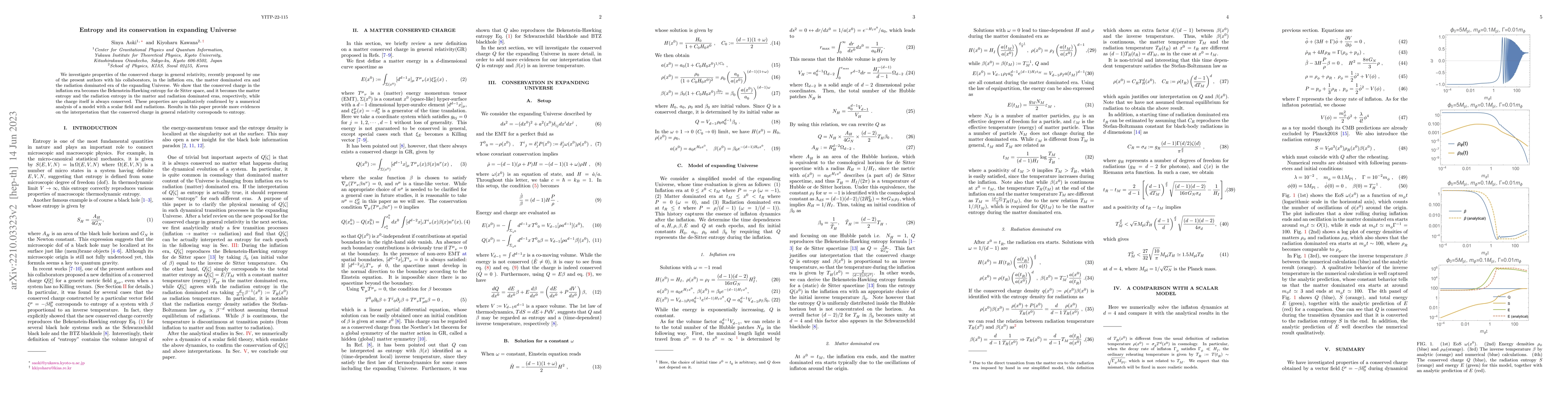 Thumbnail for Entropy and its conservation in expanding Universe