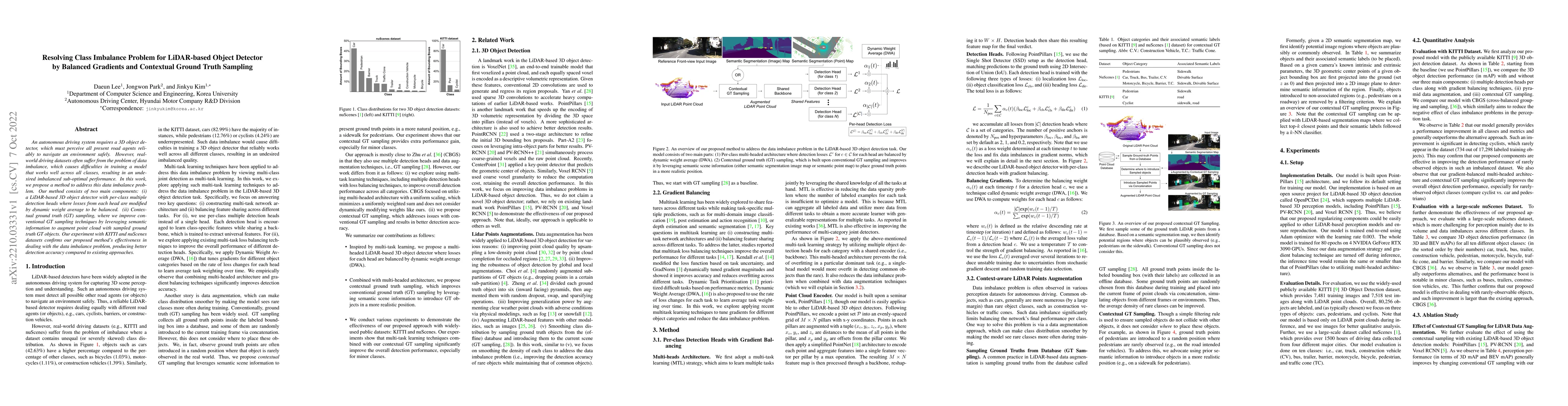 Thumbnail for Resolving Class Imbalance for LiDAR-based Object Detector by Dynamic
  Weight Average and Contextual Ground Truth Sampling