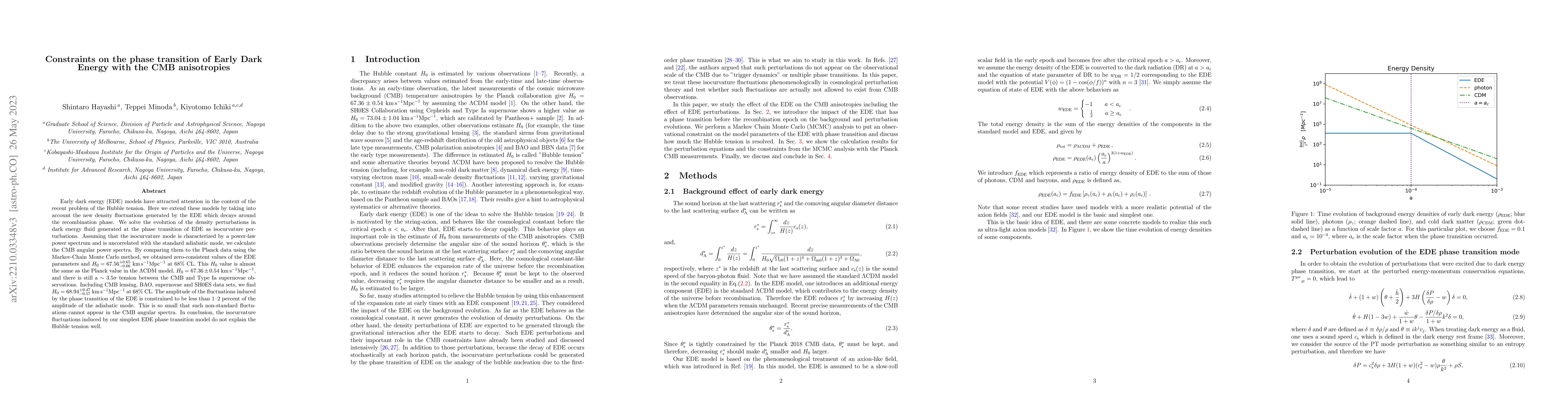 Thumbnail for Constraints on the phase transition of Early Dark Energy with the CMB
  anisotropies