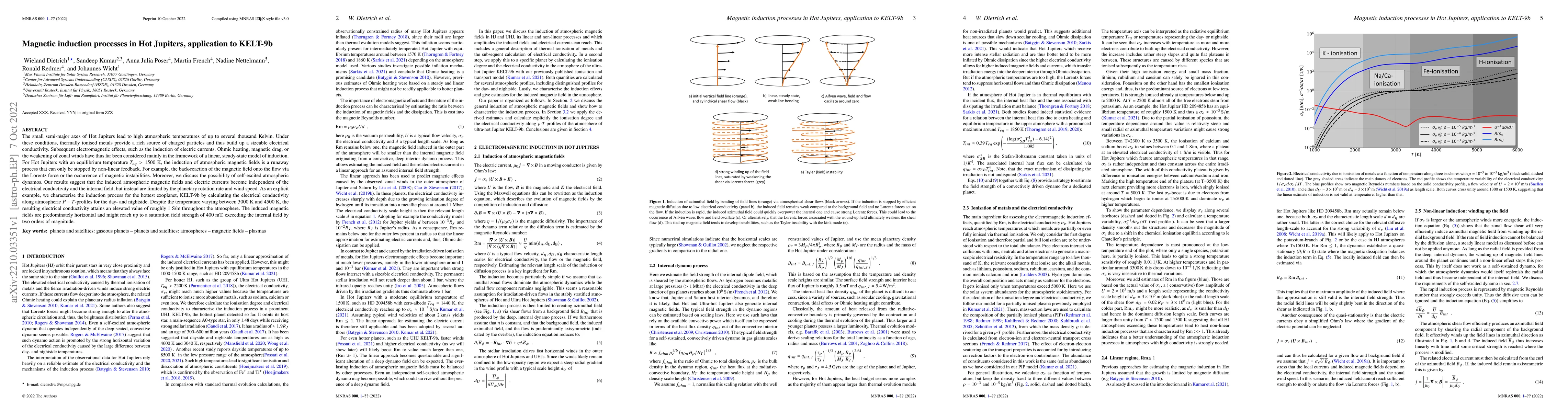 Thumbnail for Magnetic induction processes in Hot Jupiters, application to KELT-9b