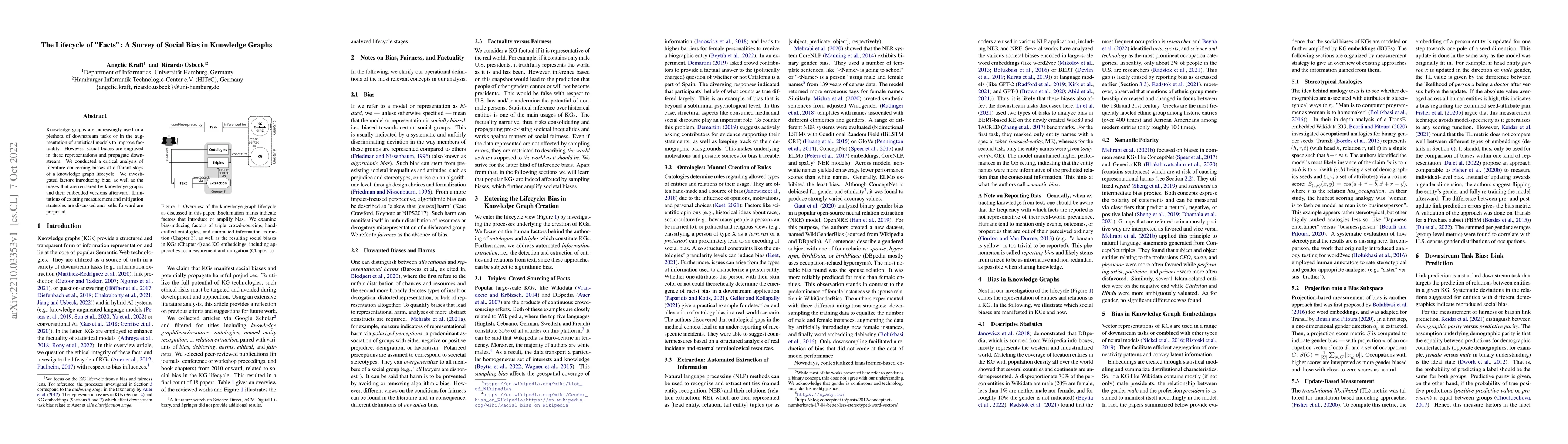 Thumbnail for The Lifecycle of "Facts": A Survey of Social Bias in Knowledge Graphs