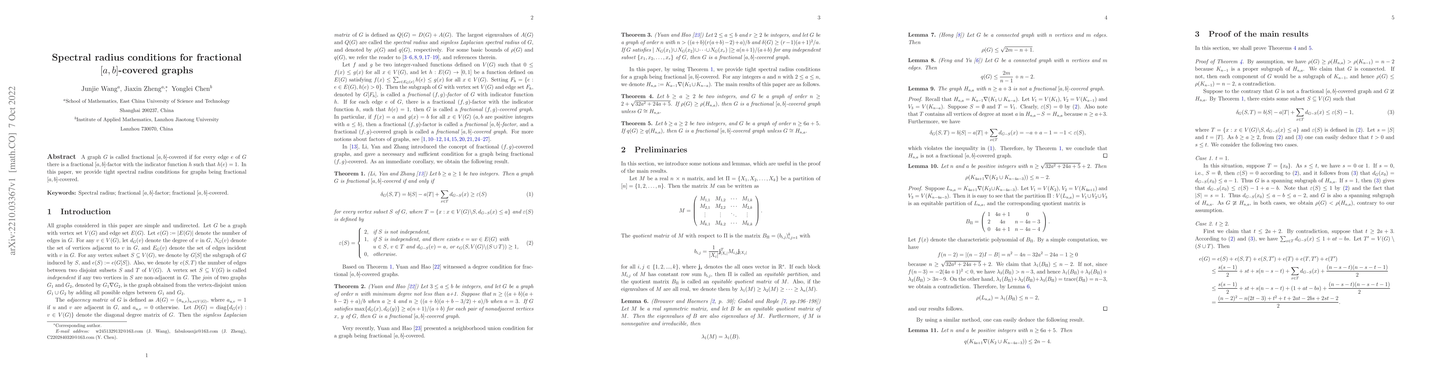 Thumbnail for Spectral radius conditions for fractional $[a,b]$-covered graphs