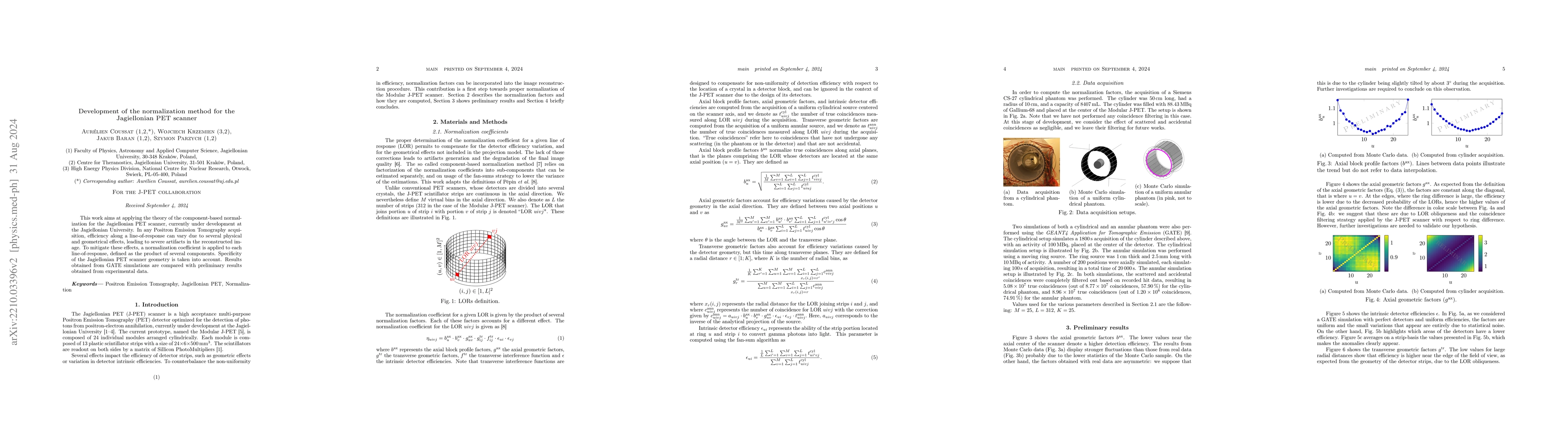Thumbnail for Development of the normalization method for the Jagiellonian PET scanner