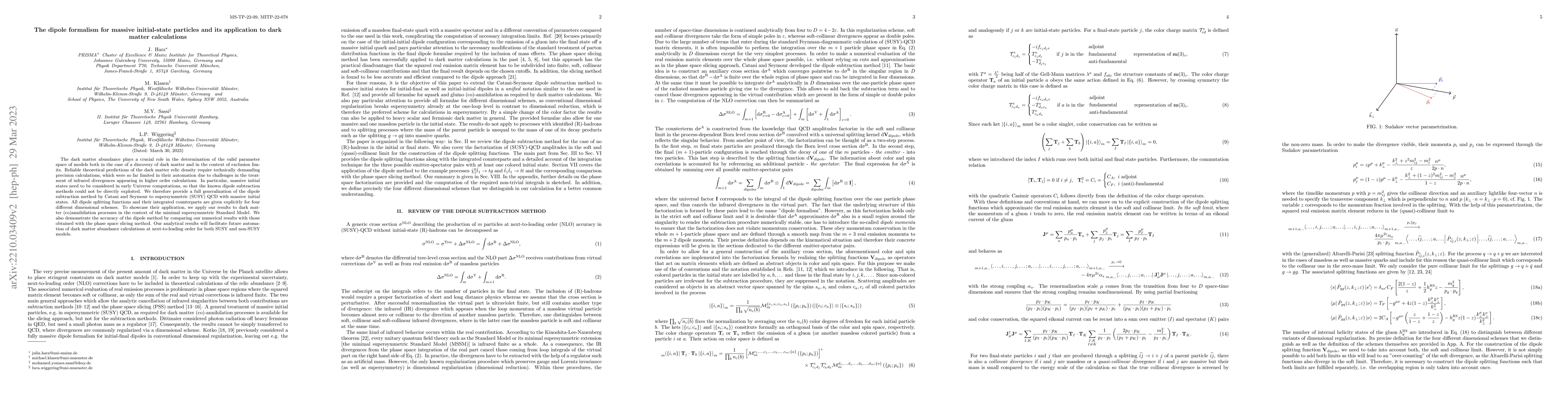 Thumbnail for The dipole formalism for massive initial-state particles and its
  application to dark matter calculations