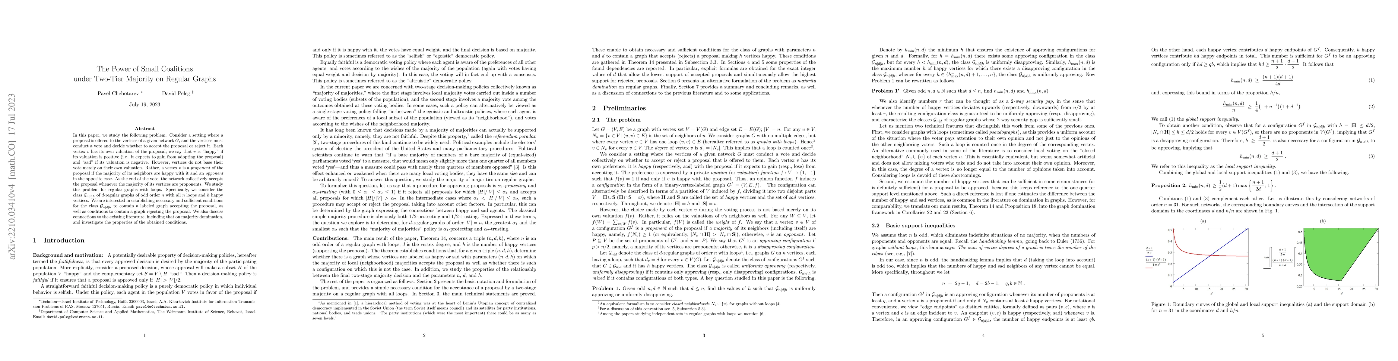 Thumbnail for The Power of Small Coalitions under Two-Tier Majority on Regular Graphs