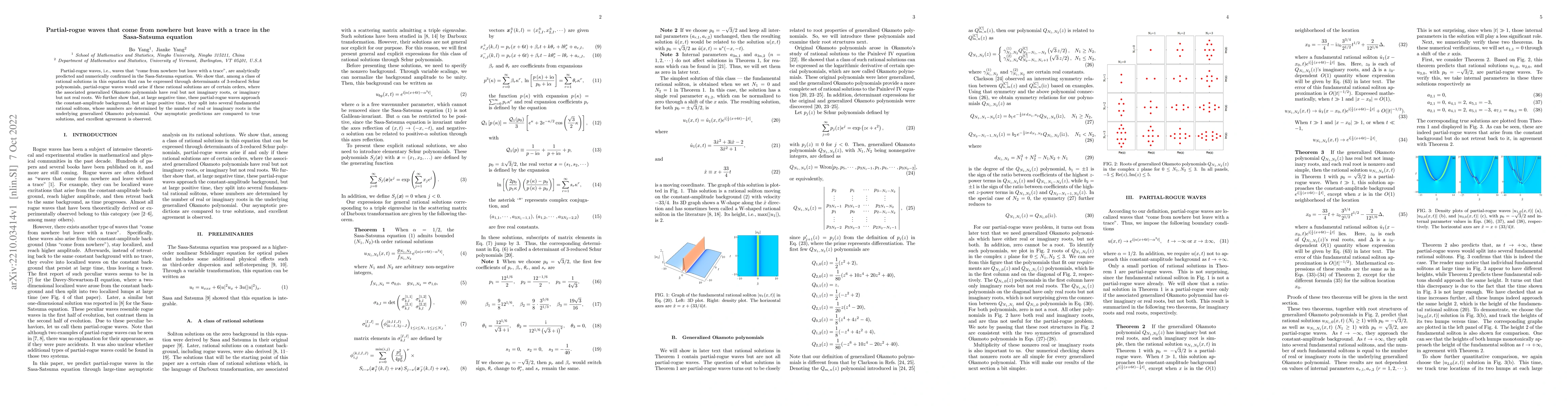 Thumbnail for Partial-rogue waves that come from nowhere but leave with a trace in the
  Sasa-Satsuma equation