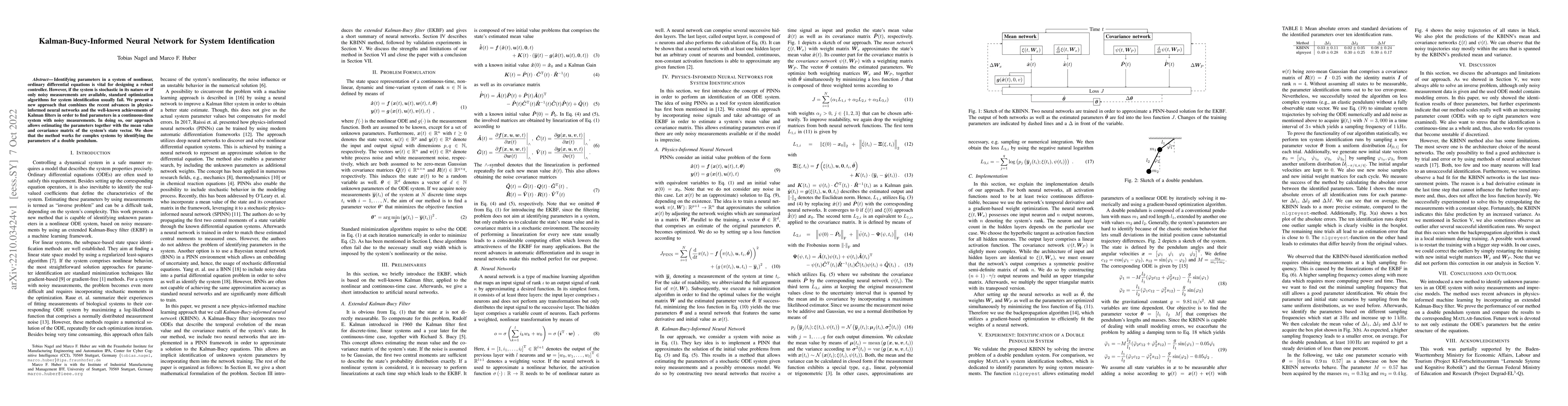 Thumbnail for Kalman-Bucy-Informed Neural Network for System Identification
