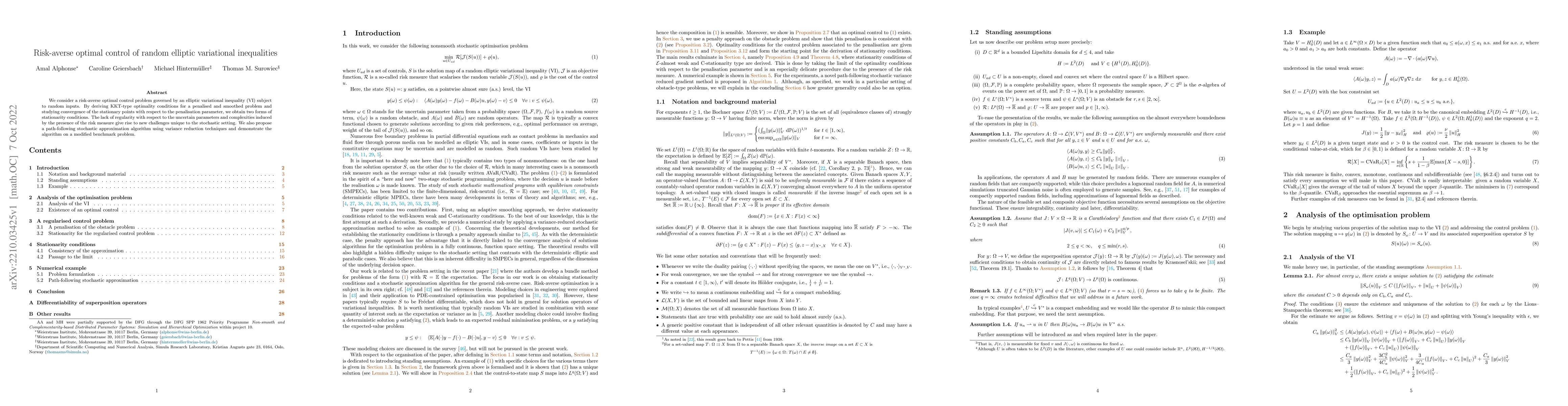 Thumbnail for Risk-averse optimal control of random elliptic variational inequalities