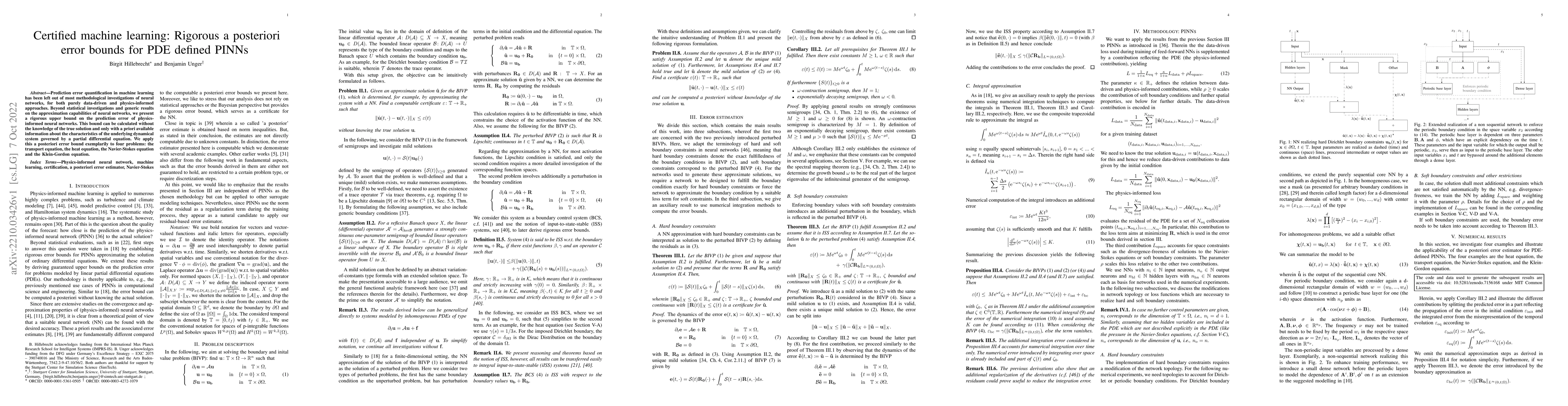 Thumbnail for Certified machine learning: Rigorous a posteriori error bounds for PDE
  defined PINNs