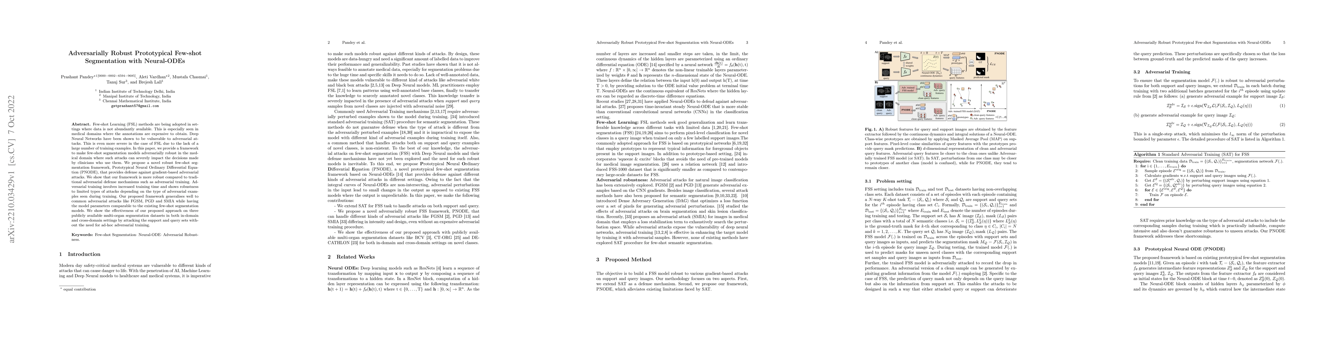 Thumbnail for Adversarially Robust Prototypical Few-shot Segmentation with Neural-ODEs