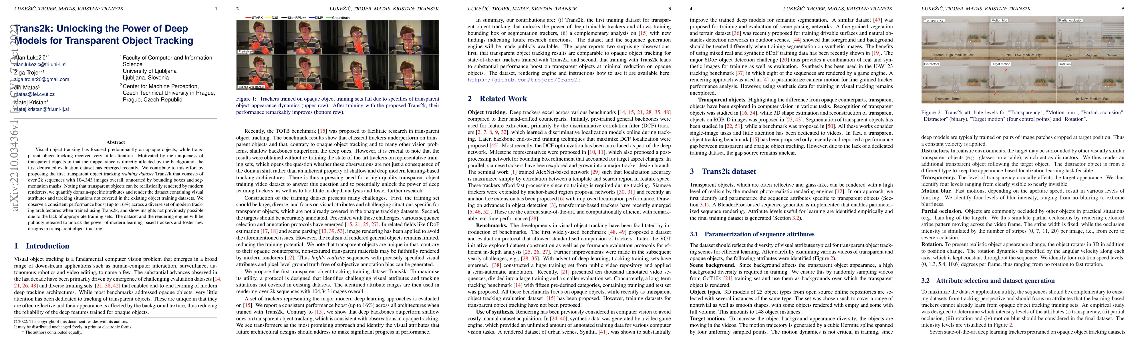 Thumbnail for Trans2k: Unlocking the Power of Deep Models for Transparent Object
  Tracking