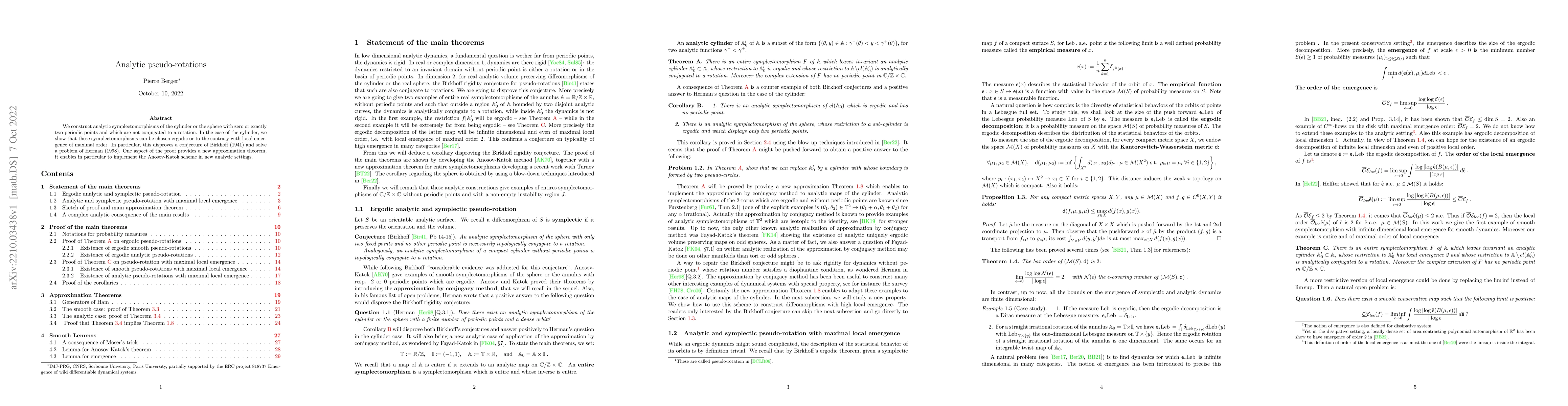 Thumbnail for Analytic pseudo-rotations