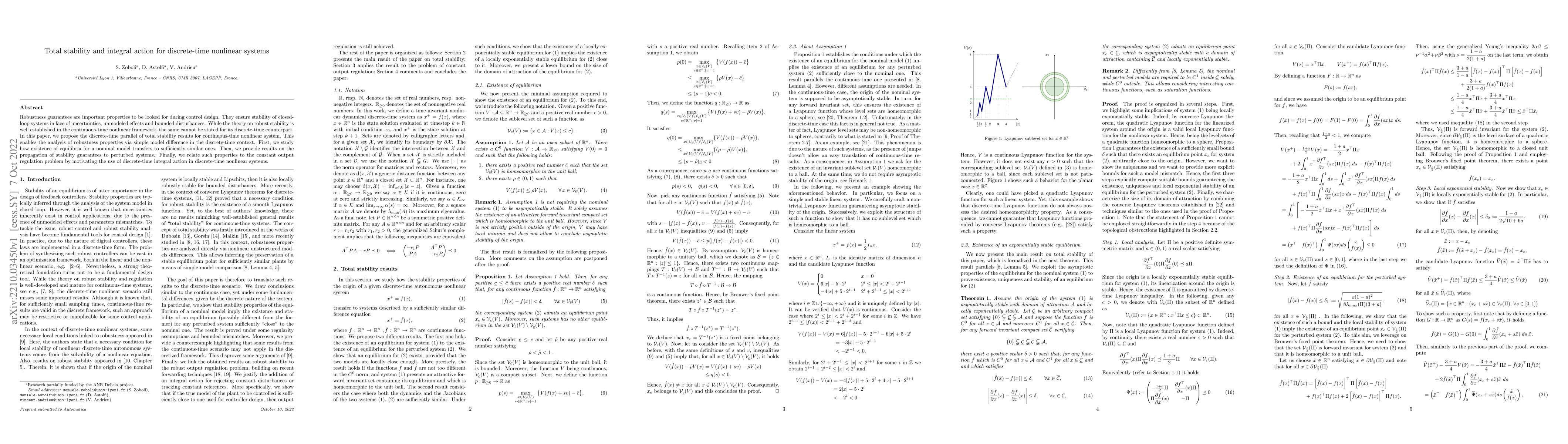 Thumbnail for Total stability and integral action for discrete-time nonlinear systems