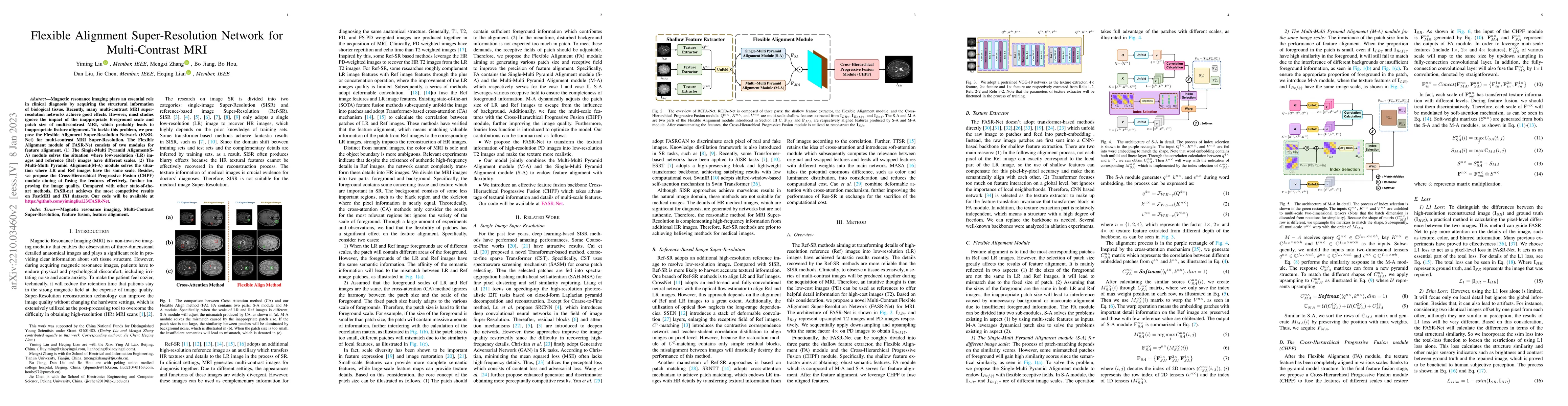 Thumbnail for Flexible Alignment Super-Resolution Network for Multi-Contrast MRI