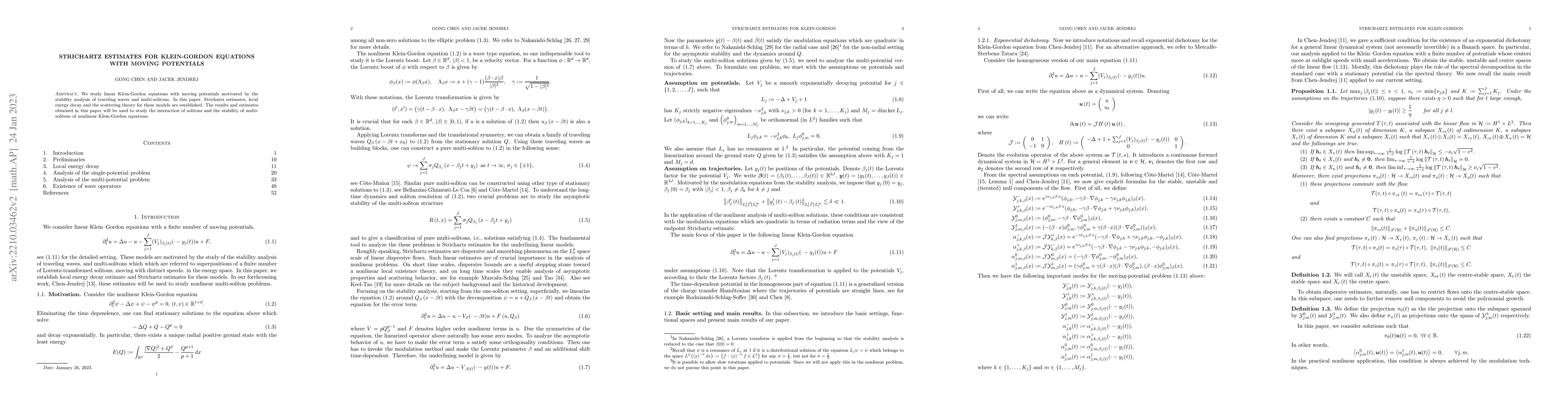 Thumbnail for Strichartz estimates for Klein-Gordon equations with moving potentials