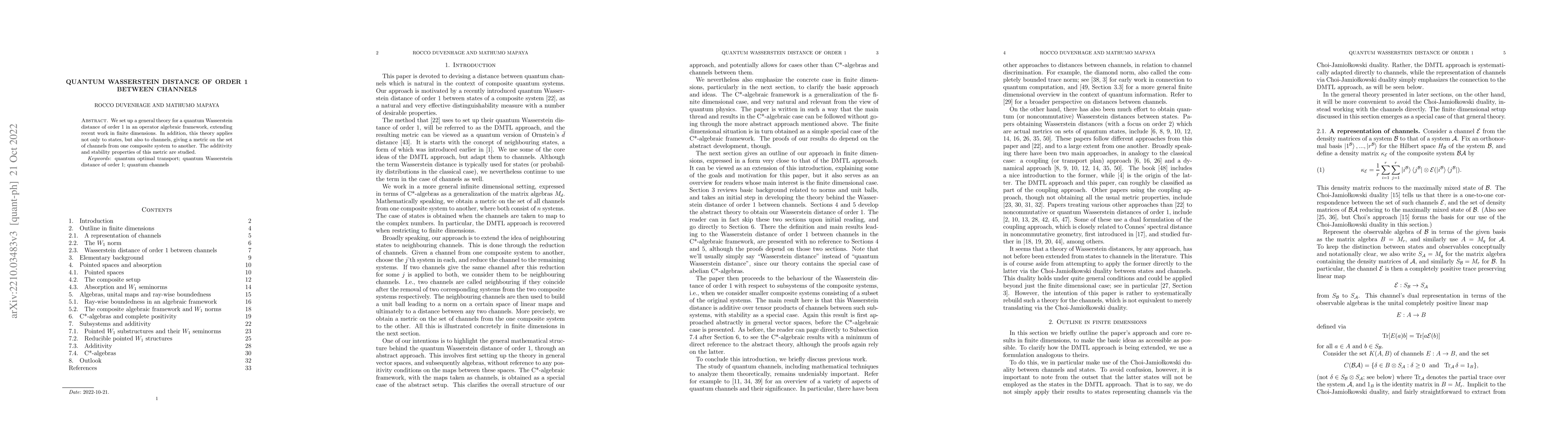 Thumbnail for Quantum Wasserstein distance of order 1 between channels