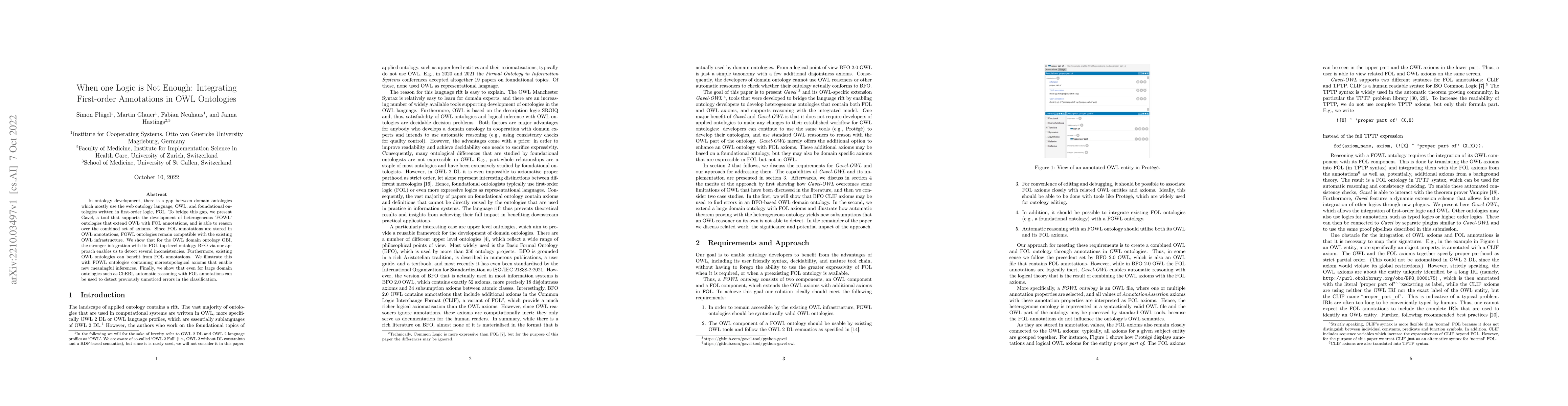 Thumbnail for When one Logic is Not Enough: Integrating First-order Annotations in OWL
  Ontologies