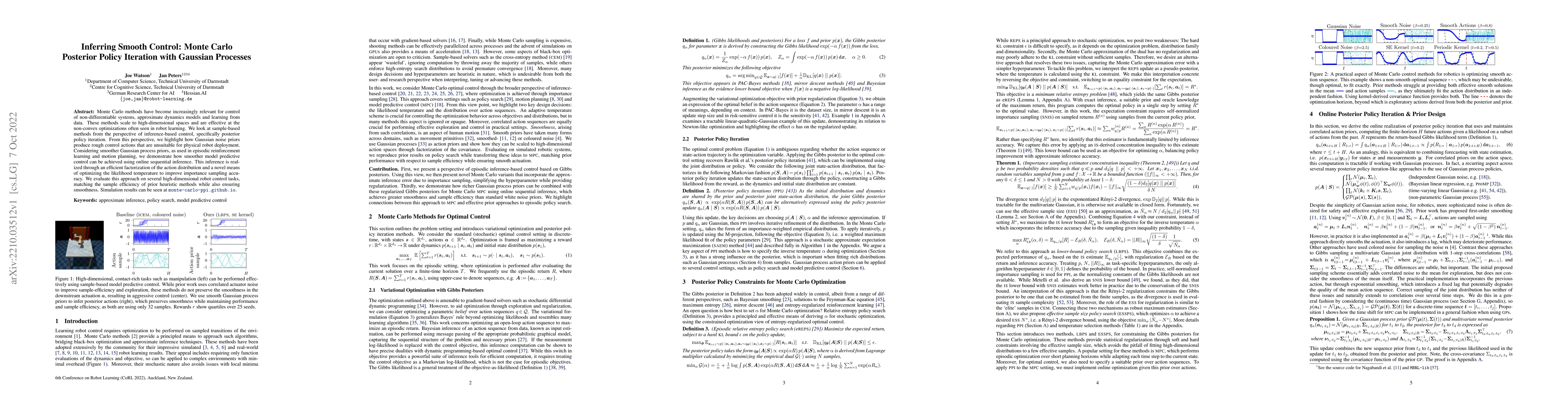 Thumbnail for Inferring Smooth Control: Monte Carlo Posterior Policy Iteration with
  Gaussian Processes