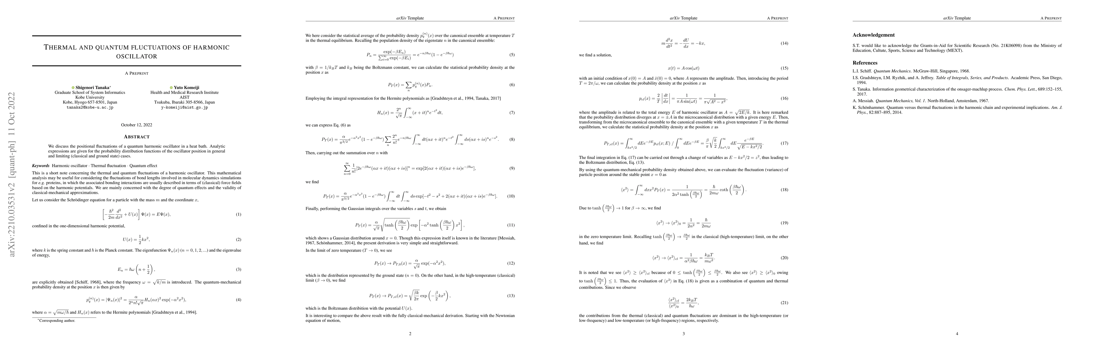 Thumbnail for Thermal and quantum fluctuations of harmonic oscillator