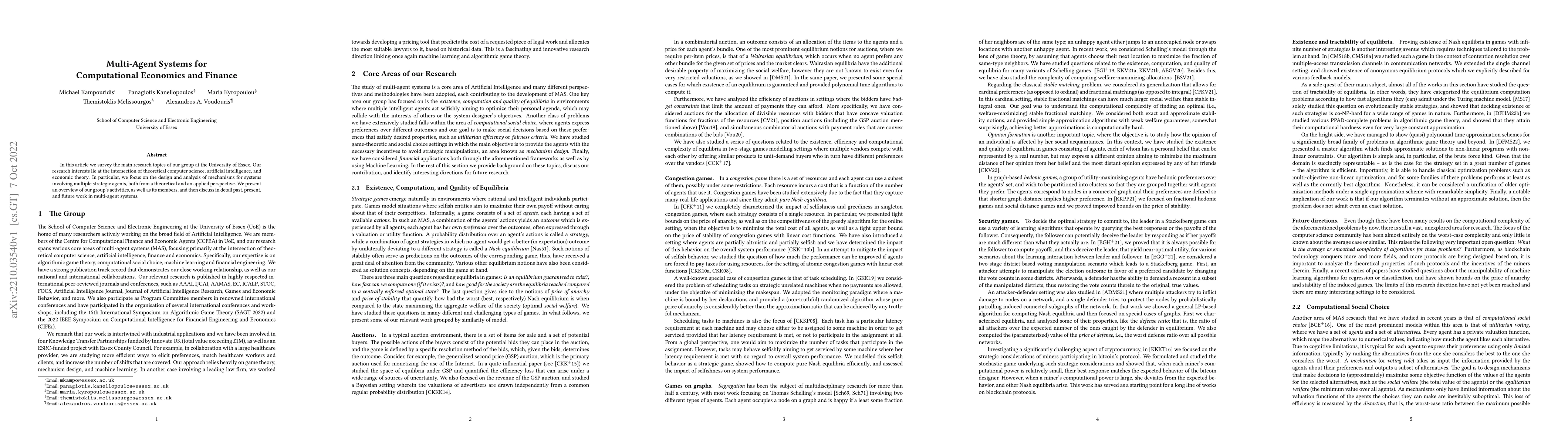 Thumbnail for Multi-Agent Systems for Computational Economics and Finance