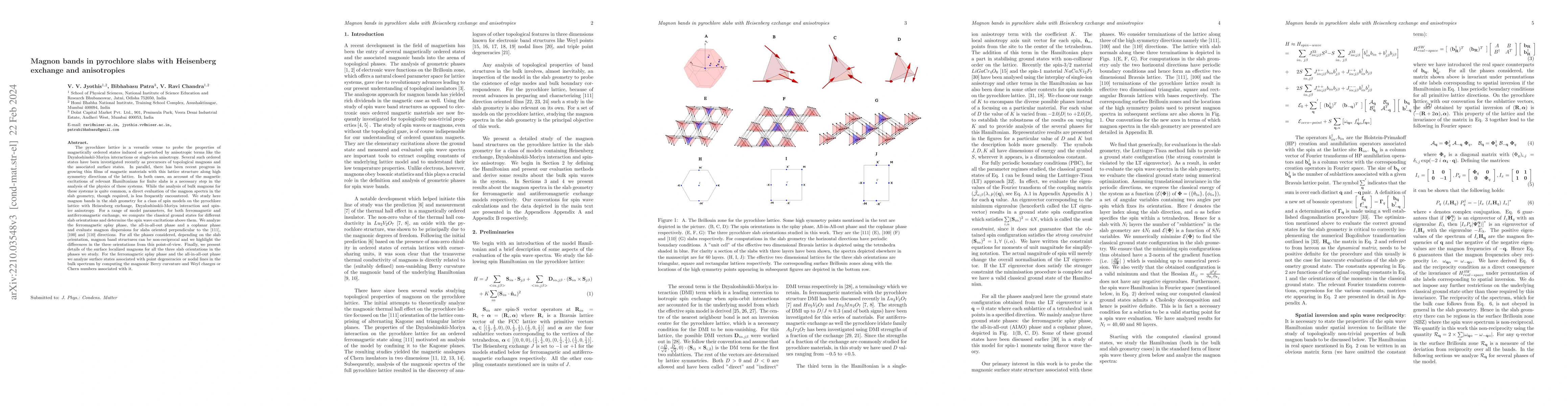 Thumbnail for Magnon bands in pyrochlore slabs with Heisenberg exchange and
  anisotropies
