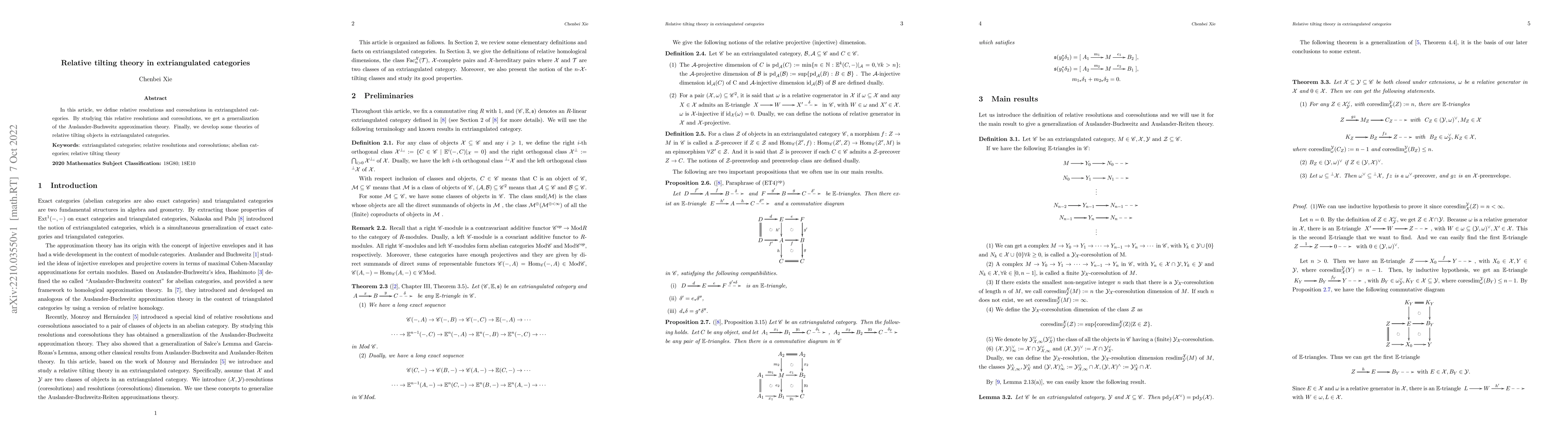 Thumbnail for Relative tilting theory in extriangulated categories